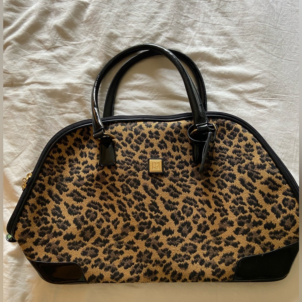 Diane Von Furstenberg Brown and Black Shoulder Bag with Leopard Print